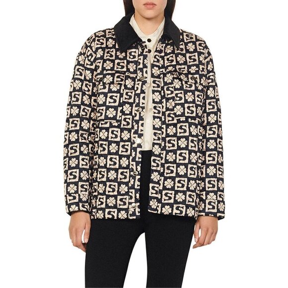 Sandro Enora Cardi-Coat Blue Womens Size 3 US Size Large - Picture 15 of 16